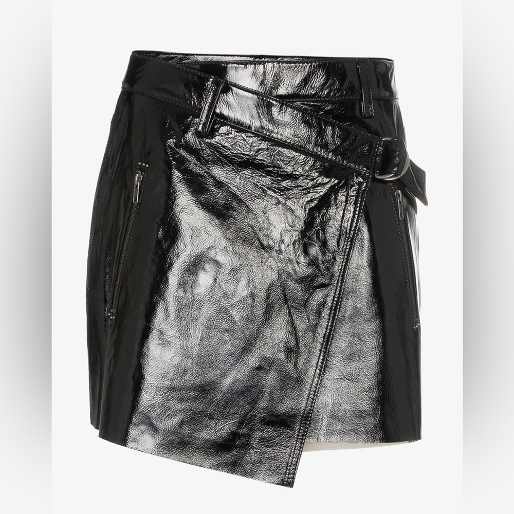 Ksubi wrapover patent skirt
